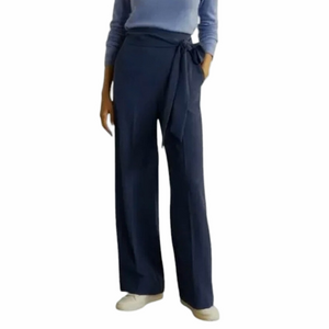 Boden Allendale Navy Blue Size 6 Slacks Trousers High Rise Wide Leg Belt